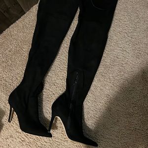 ALDO Thigh High Suede Boots | Black | Women’s Size 8